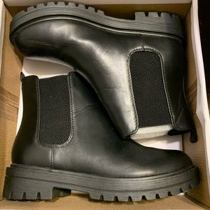 Chunky Chelsea Boots Soda comfortable black waterproof leather trendy platform